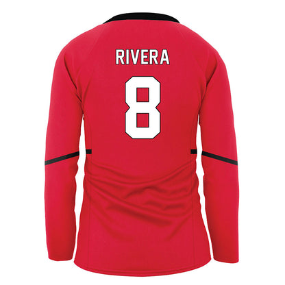 Youngstown State - NCAA Women's Volleyball : Juliana Rivera - Red Volleyball Jersey-1