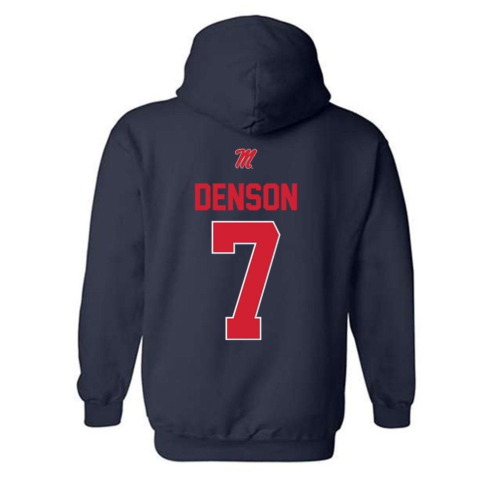 Ole Miss - NCAA Football : Sharif Denson - Classic Shersey Hooded Sweatshirt-1