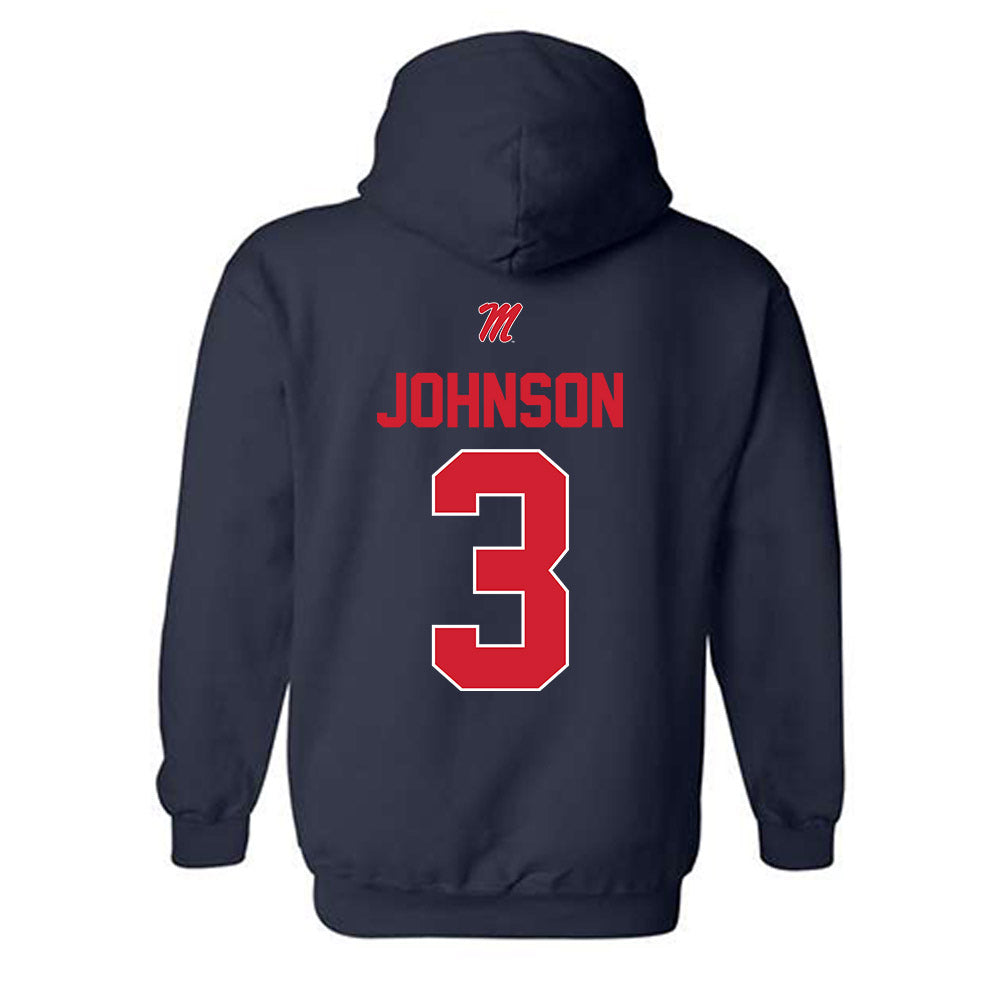 Ole Miss - NCAA Men's Basketball : Koren Johnson - Classic Shersey Hooded Sweatshirt-1