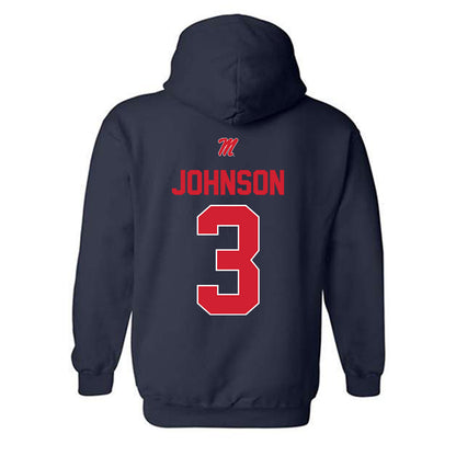Ole Miss - NCAA Men's Basketball : Koren Johnson - Classic Shersey Hooded Sweatshirt-1