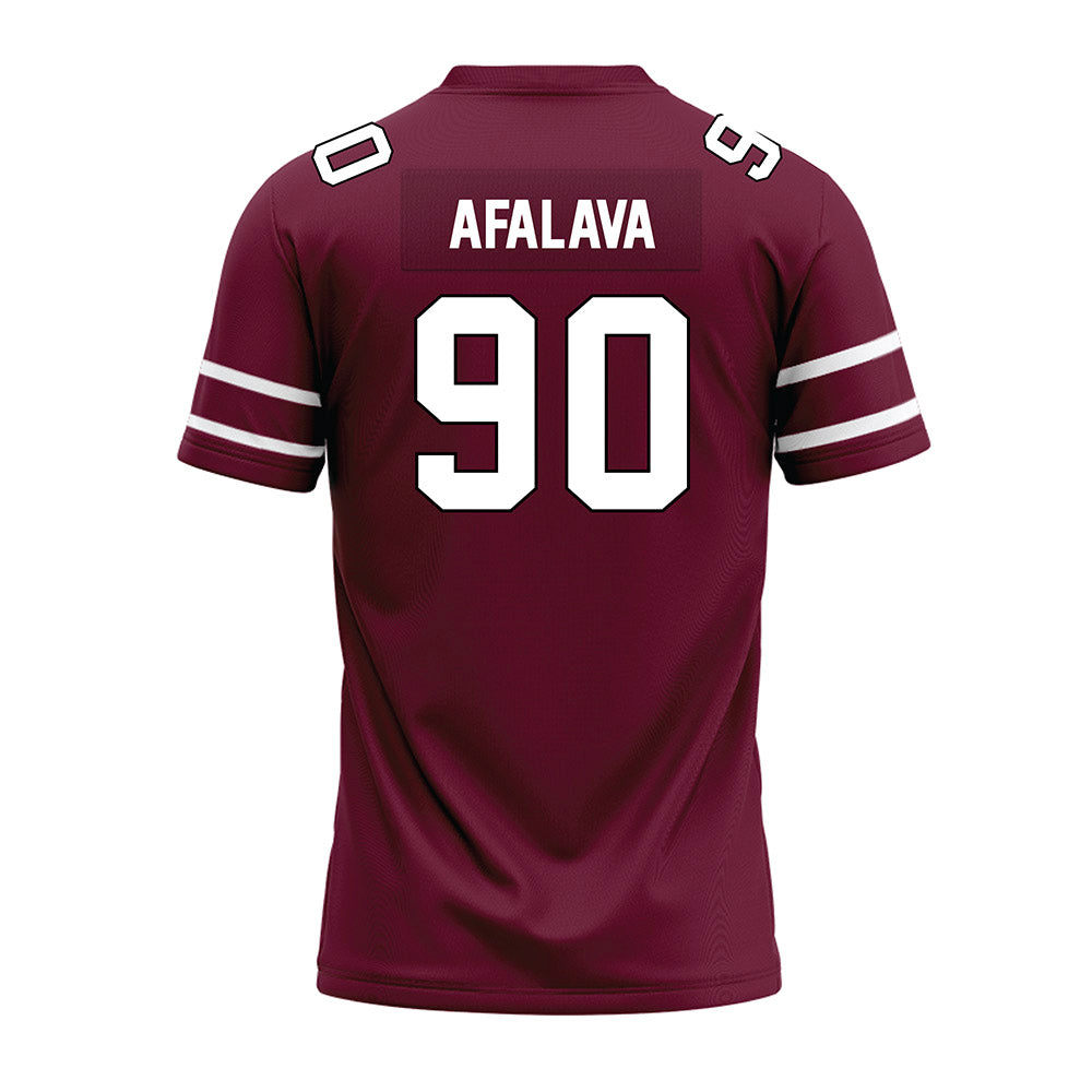 Fordham - NCAA Football : Tiumalu Afalava - Maroon Premium Football Jersey-1