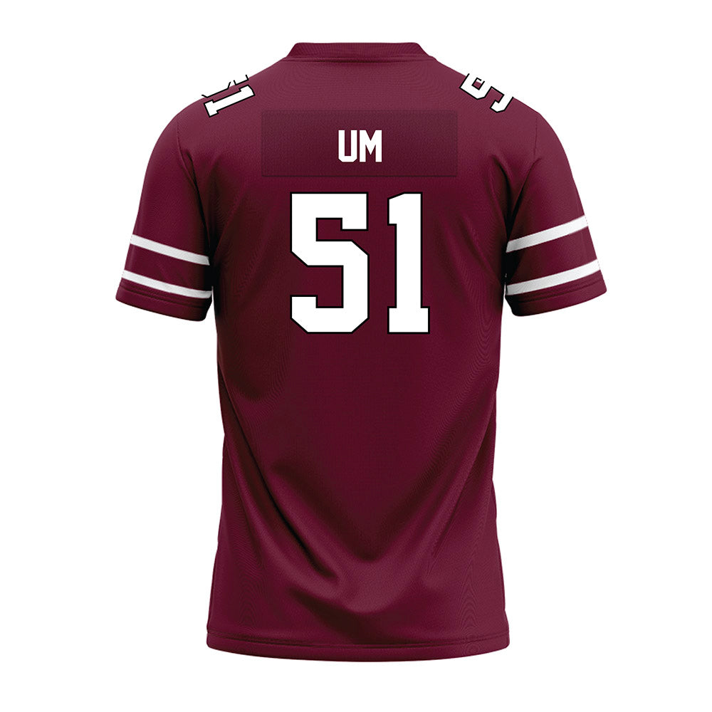Fordham - NCAA Football : Ryan Um - Maroon Premium Football Jersey-1