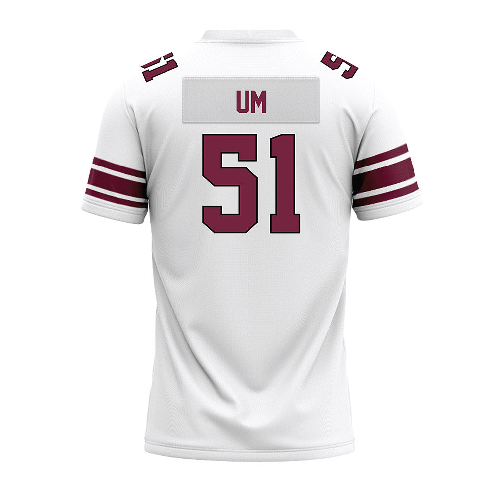 Fordham - NCAA Football : Ryan Um - White Premium Football Jersey-1