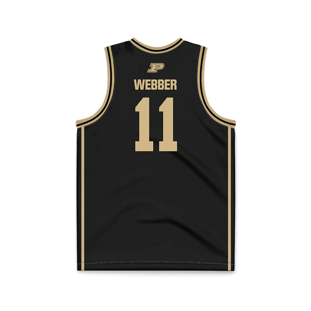 Purdue - NCAA Men's Basketball : Jacob Webber - Black Basketball Jersey-1