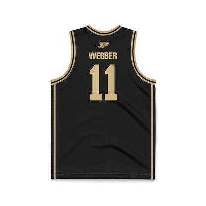 Purdue - NCAA Men's Basketball : Jacob Webber - Black Basketball Jersey-1