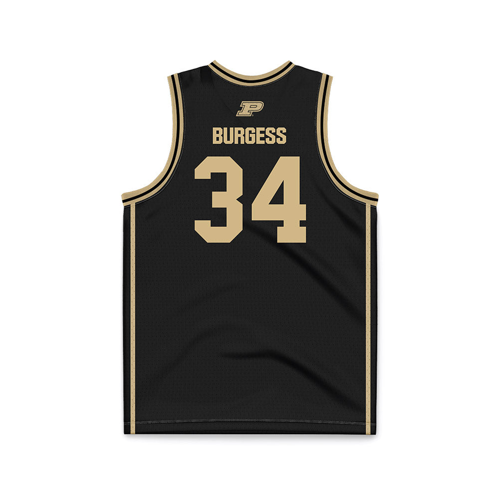 Purdue - NCAA Men's Basketball : Raleigh Burgess - Black Basketball Jersey-1