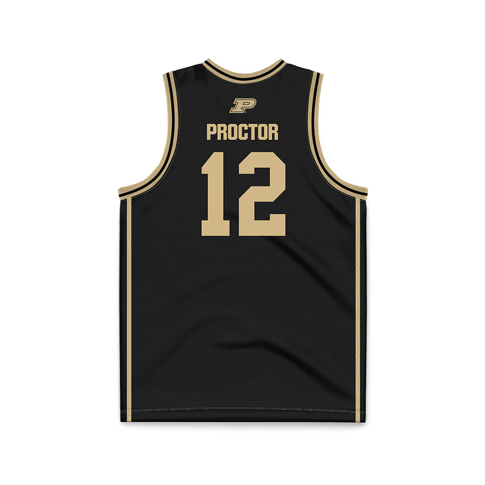 Purdue - NCAA Women's Basketball : Aysia Proctor - Black Basketball Jersey-1