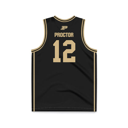 Purdue - NCAA Women's Basketball : Aysia Proctor - Black Basketball Jersey-1