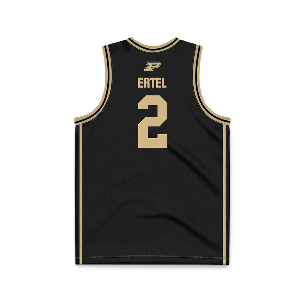 Purdue - NCAA Men's Basketball : Luke Ertel - Black Basketball Jersey-1