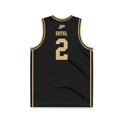Purdue - NCAA Men's Basketball : Luke Ertel - Black Basketball Jersey-1