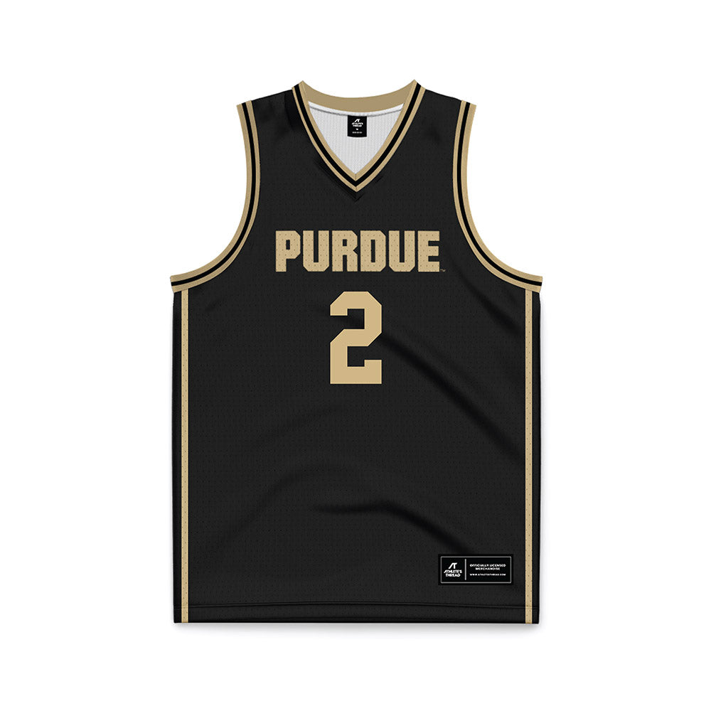 Purdue - NCAA Men's Basketball : Luke Ertel - Black Basketball Jersey-0