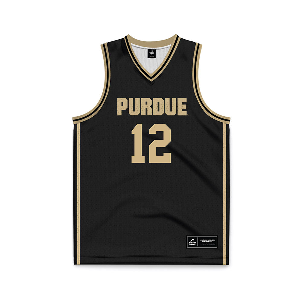 Purdue - NCAA Women's Basketball : Aysia Proctor - Black Basketball Jersey-0