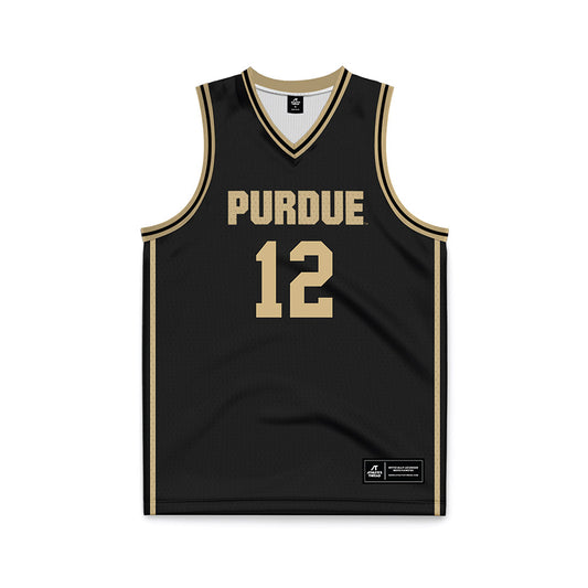 Purdue - NCAA Women's Basketball : Aysia Proctor - Black Basketball Jersey-0