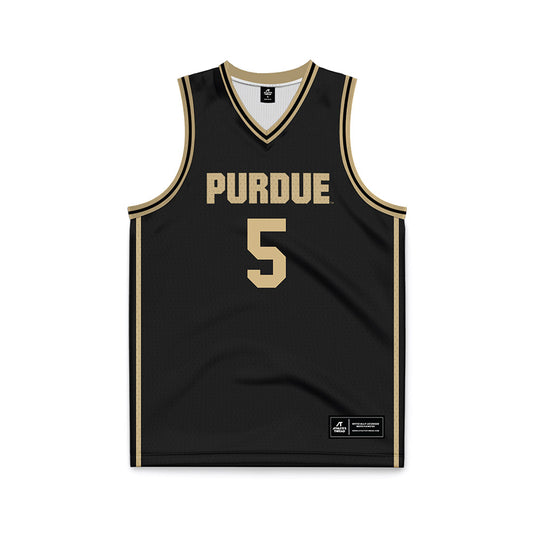 Purdue - NCAA Men's Basketball : Liam Murphy - Black Basketball Jersey-0