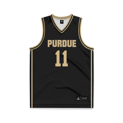 Purdue - NCAA Men's Basketball : Jacob Webber - Black Basketball Jersey-0