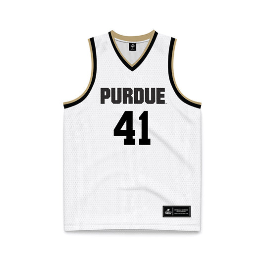Purdue - NCAA Men's Basketball : Braden Smith - White Basketball Jersey-0