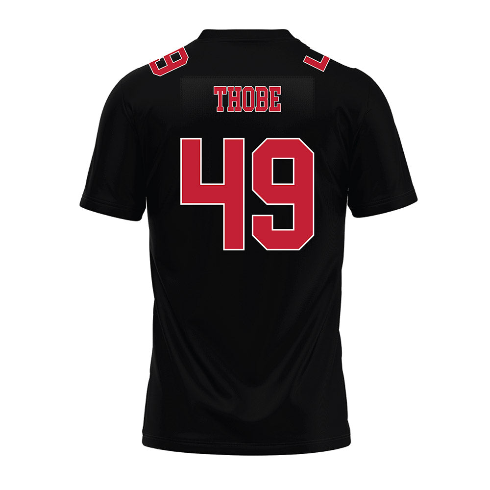 Ohio State - NCAA Football : Gavin Thobe - Black Premium Football Jersey-1