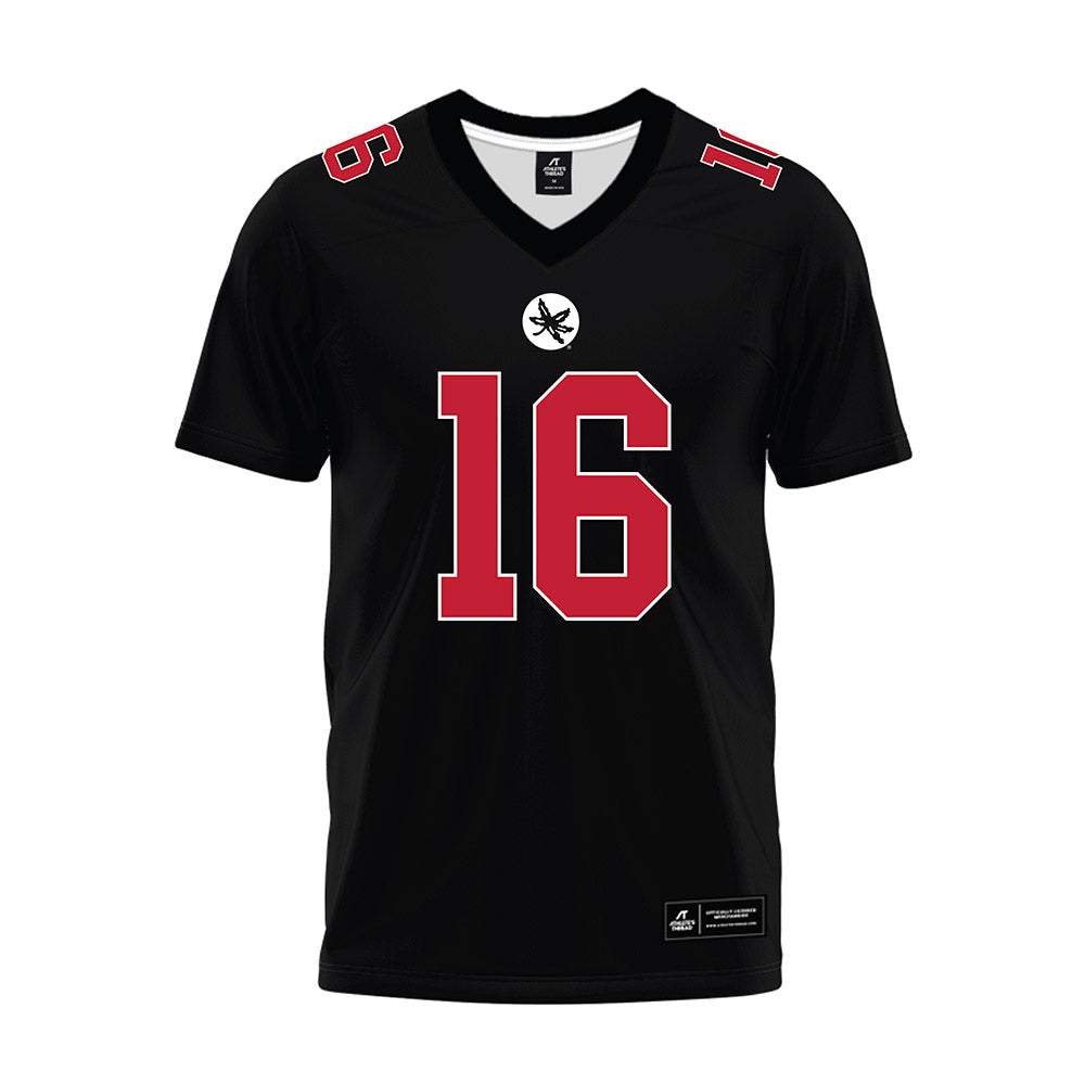 Ohio State - NCAA Football : Blaine Bradford - Black Premium Football Jersey-0