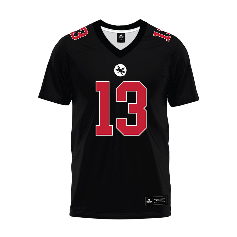 Ohio State - NCAA Football : Miles Lockhart - Black Premium Football Jersey-0