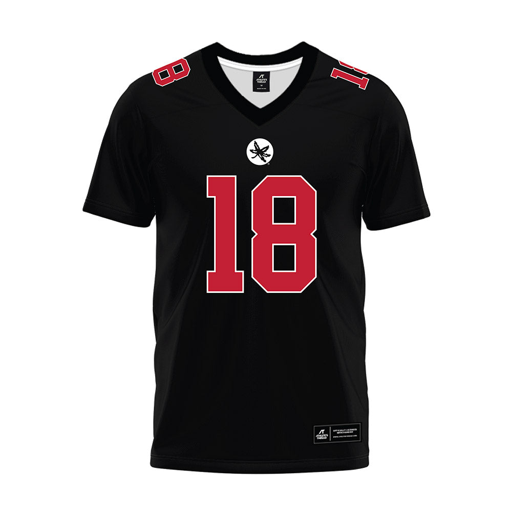 Ohio State - NCAA Football : Cameron Calhoun - Black Premium Football Jersey-0