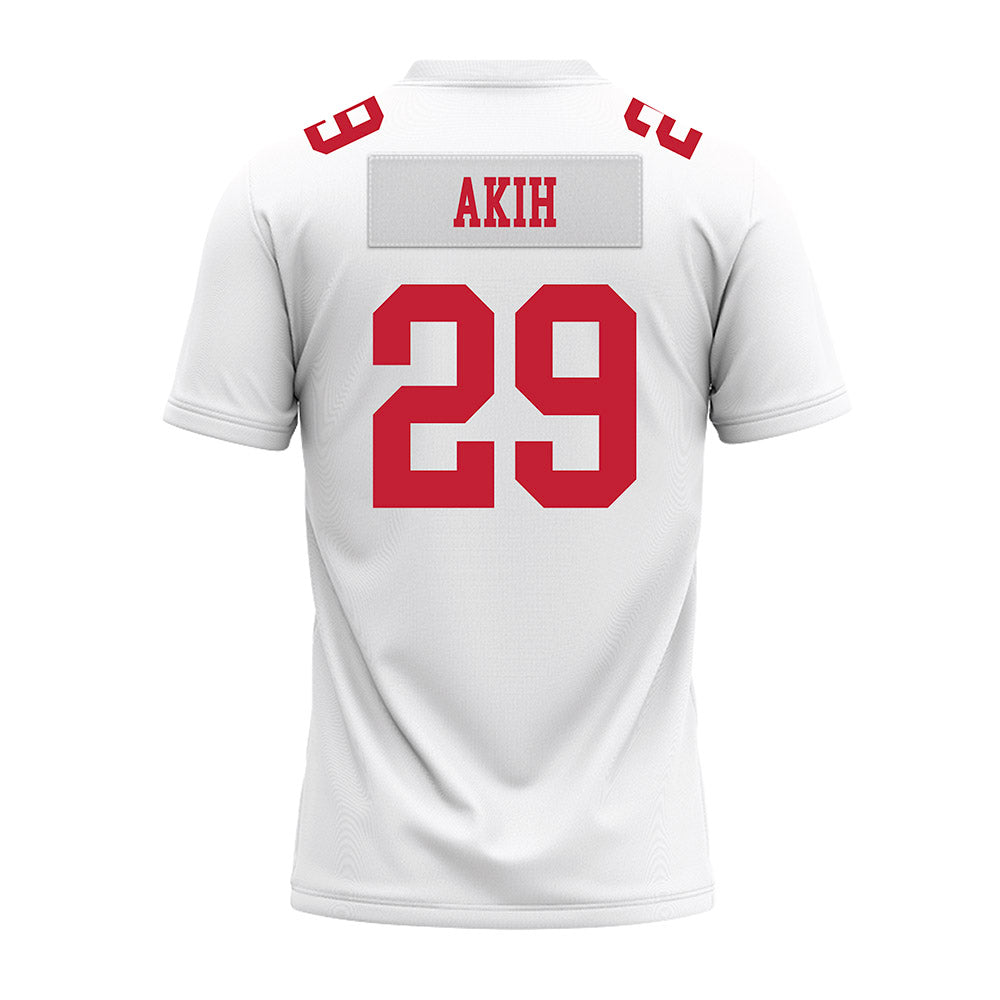 Ohio State - NCAA Football : Favour Akih - White Premium Football Jersey-1
