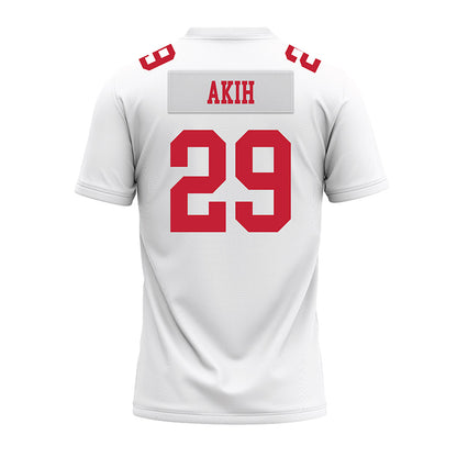 Ohio State - NCAA Football : Favour Akih - White Premium Football Jersey-1