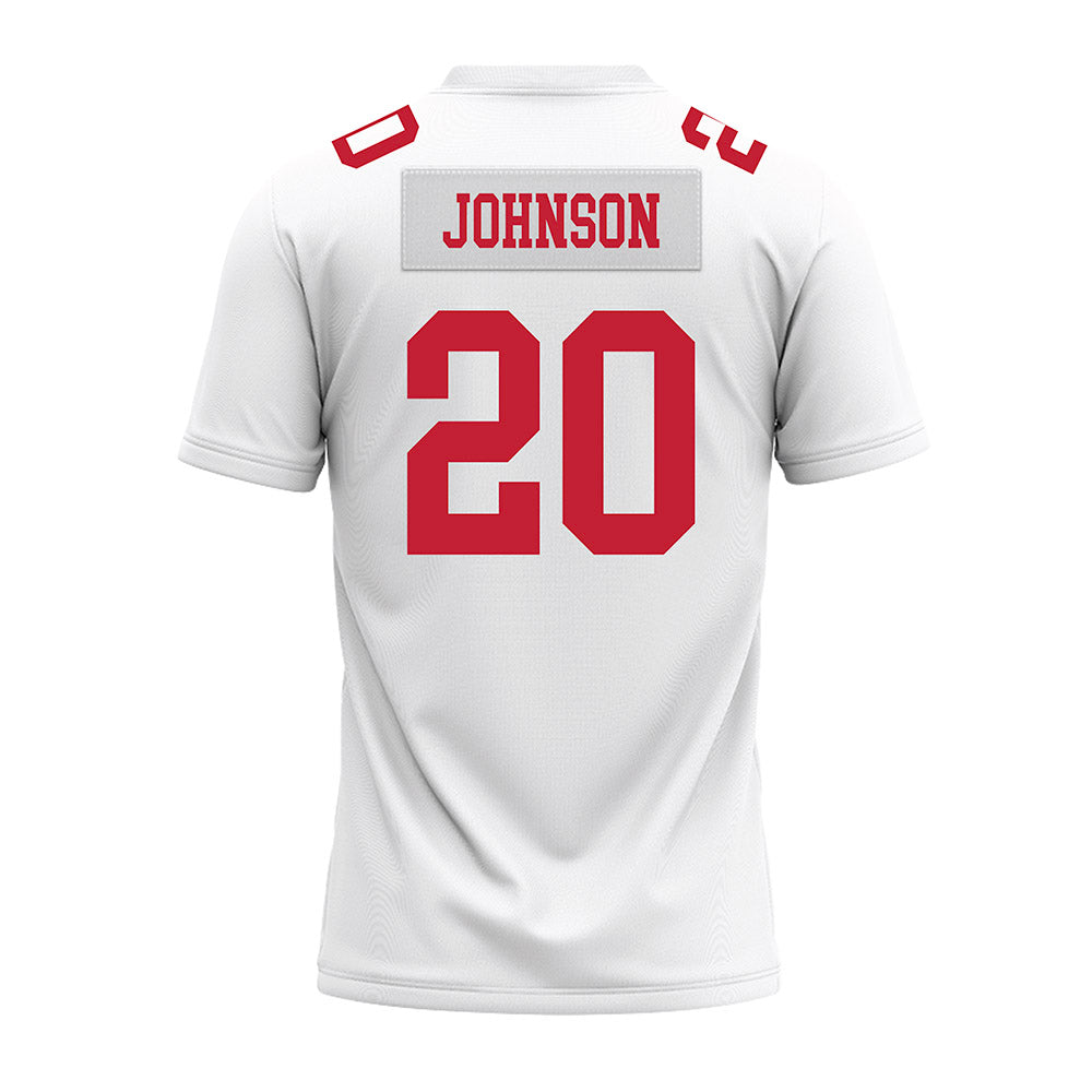 Ohio State - NCAA Football : Cincere Johnson - White Premium Football Jersey-1