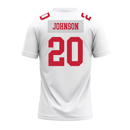 Ohio State - NCAA Football : Cincere Johnson - White Premium Football Jersey-1