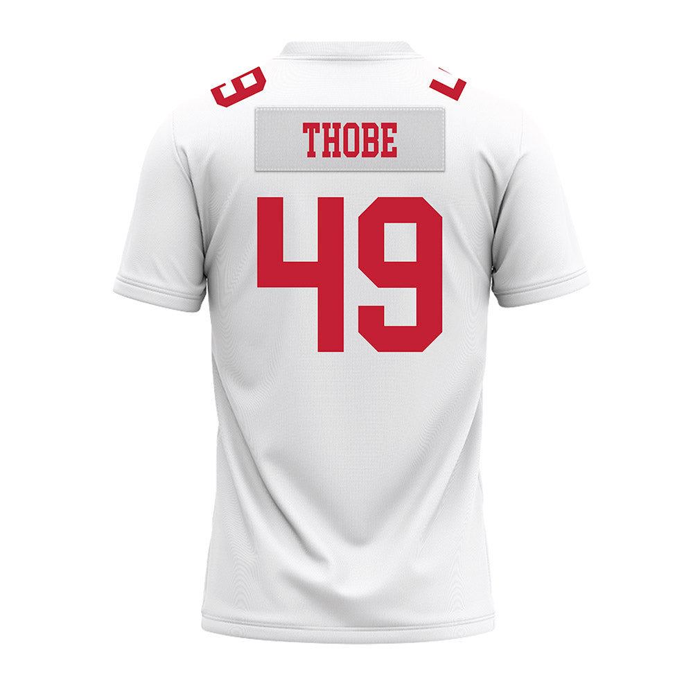 Ohio State - NCAA Football : Gavin Thobe - White Premium Football Jersey-1