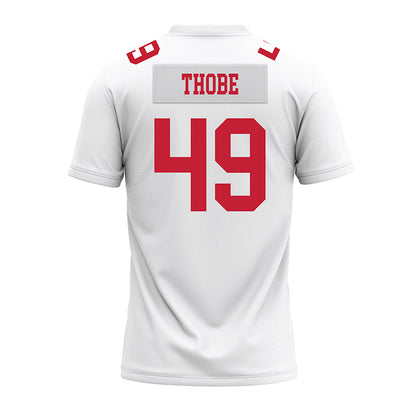 Ohio State - NCAA Football : Gavin Thobe - White Premium Football Jersey-1