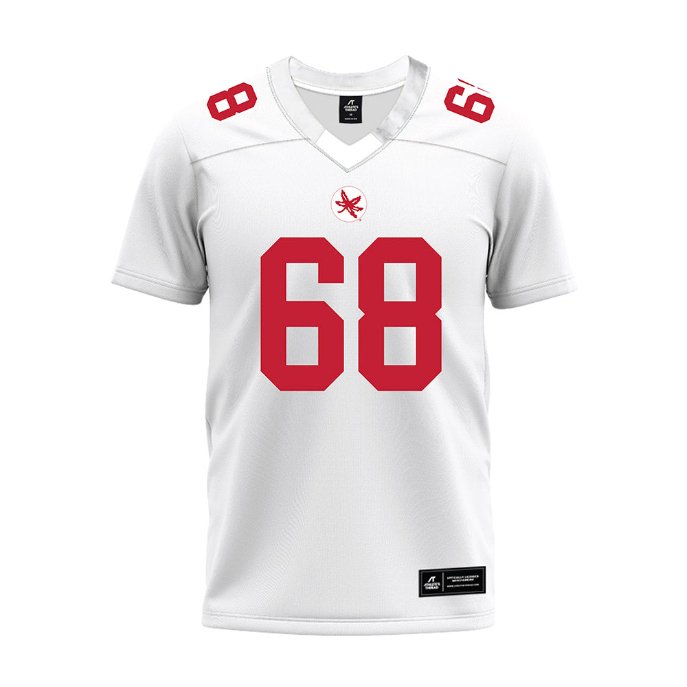 Ohio State - NCAA Football : Mason Wilhelm - White Premium Football Jersey-0