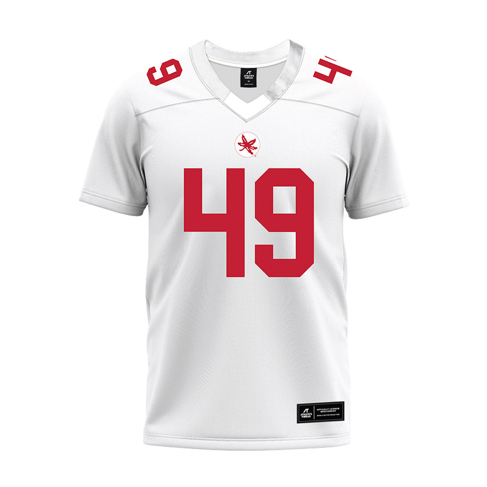 Ohio State - NCAA Football : Gavin Thobe - White Premium Football Jersey-0