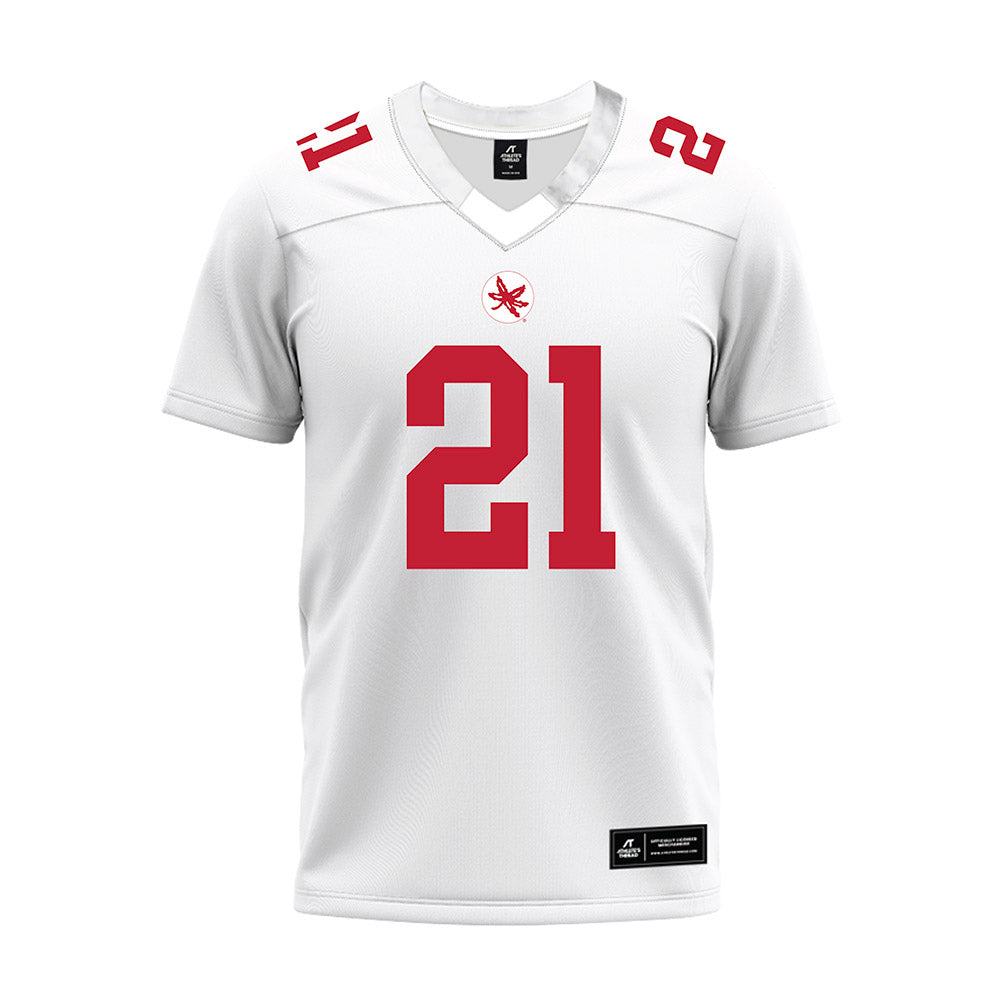 Ohio State - NCAA Football : Brenten Jones - White Premium Football Jersey-0