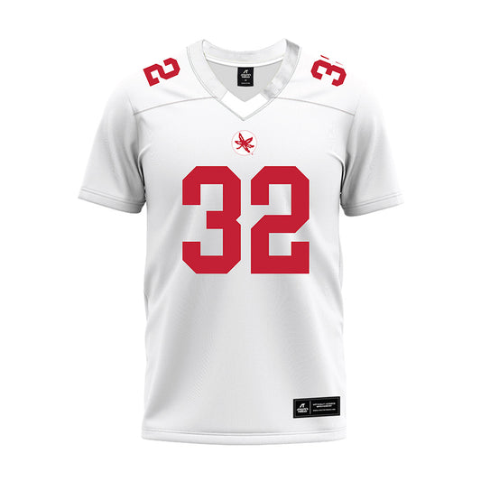 Ohio State - NCAA Football : Kaden Gebhardt - White Premium Football Jersey-0