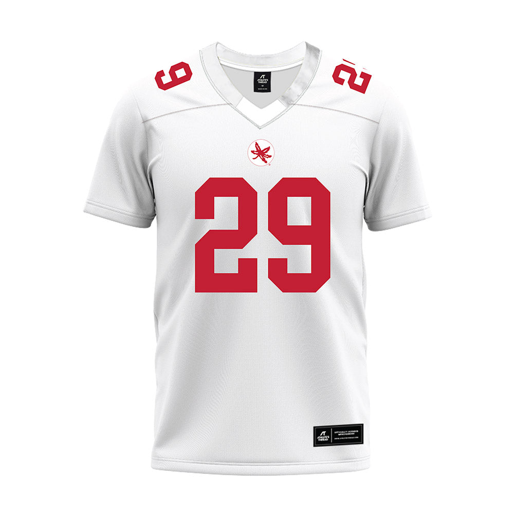 Ohio State - NCAA Football : Favour Akih - White Premium Football Jersey-0