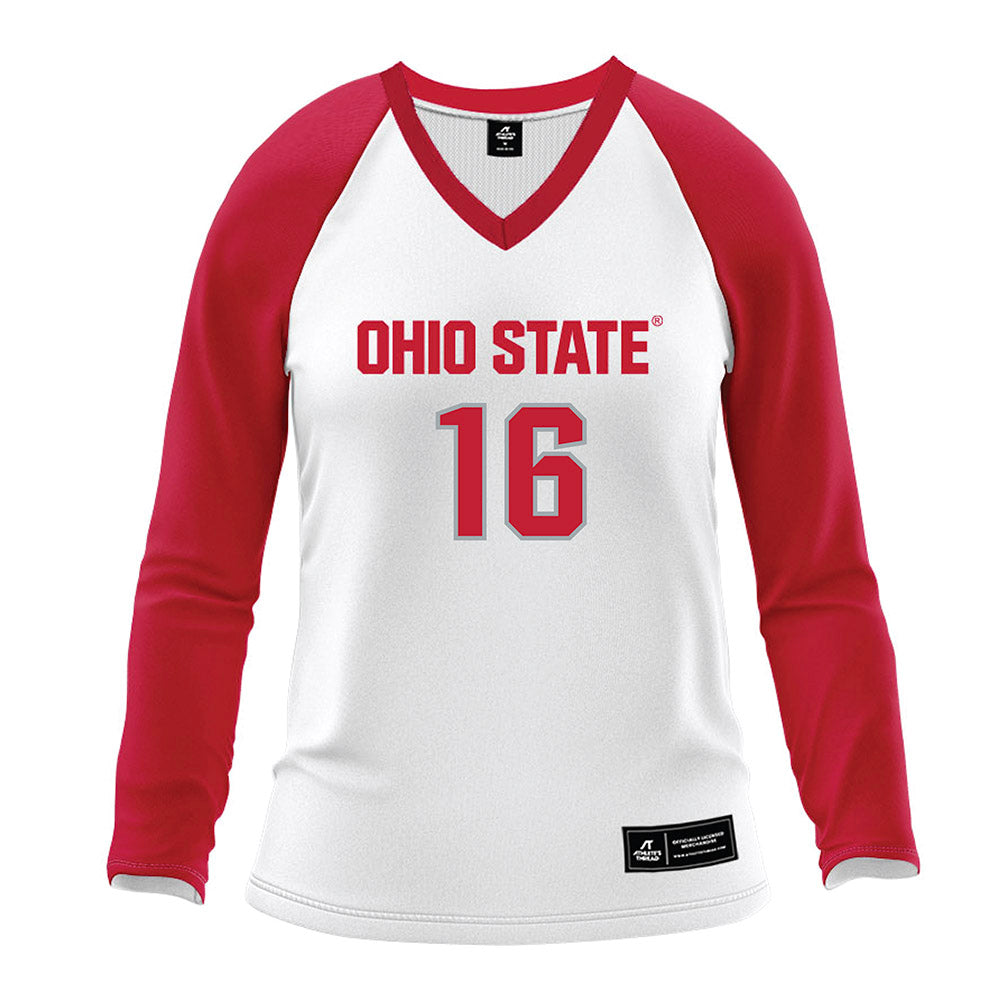 Ohio State - NCAA Women's Volleyball : Mia Stahler - White Volleyball Jersey-0