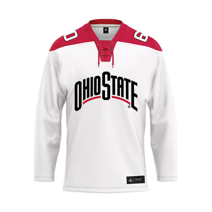 Ohio State - NCAA Men's Ice Hockey : Kristoffer Eberly - White Hockey Jersey-0