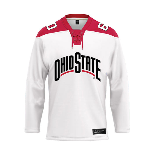 Ohio State - NCAA Men's Ice Hockey : Kristoffer Eberly - White Hockey Jersey-0