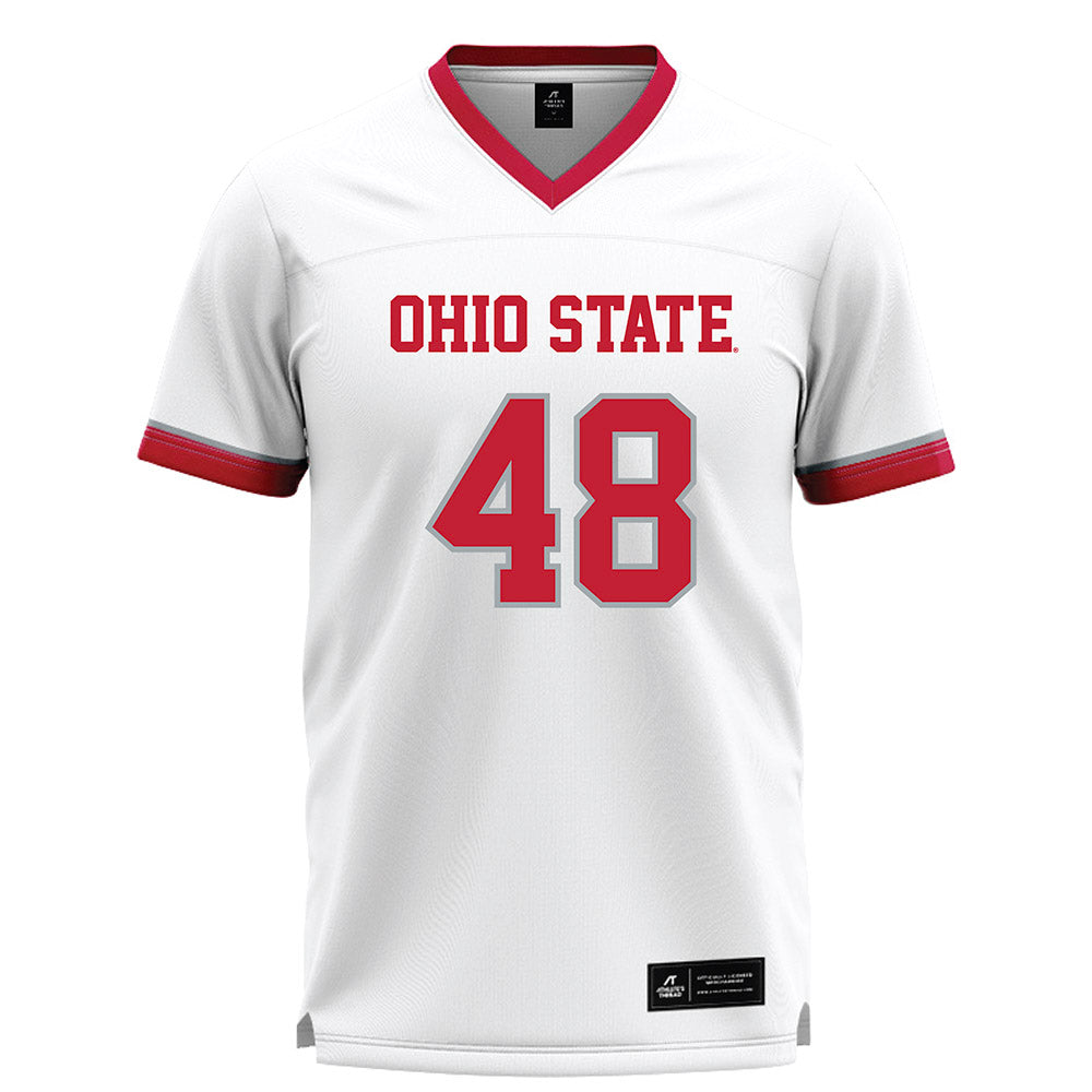 Ohio State - NCAA Men's Lacrosse : Griffin Liedel - White Lacrosse Jersey -0