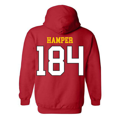 Maryland - NCAA Wrestling : Landon Hamper - Classic Shersey Hooded Sweatshirt-1
