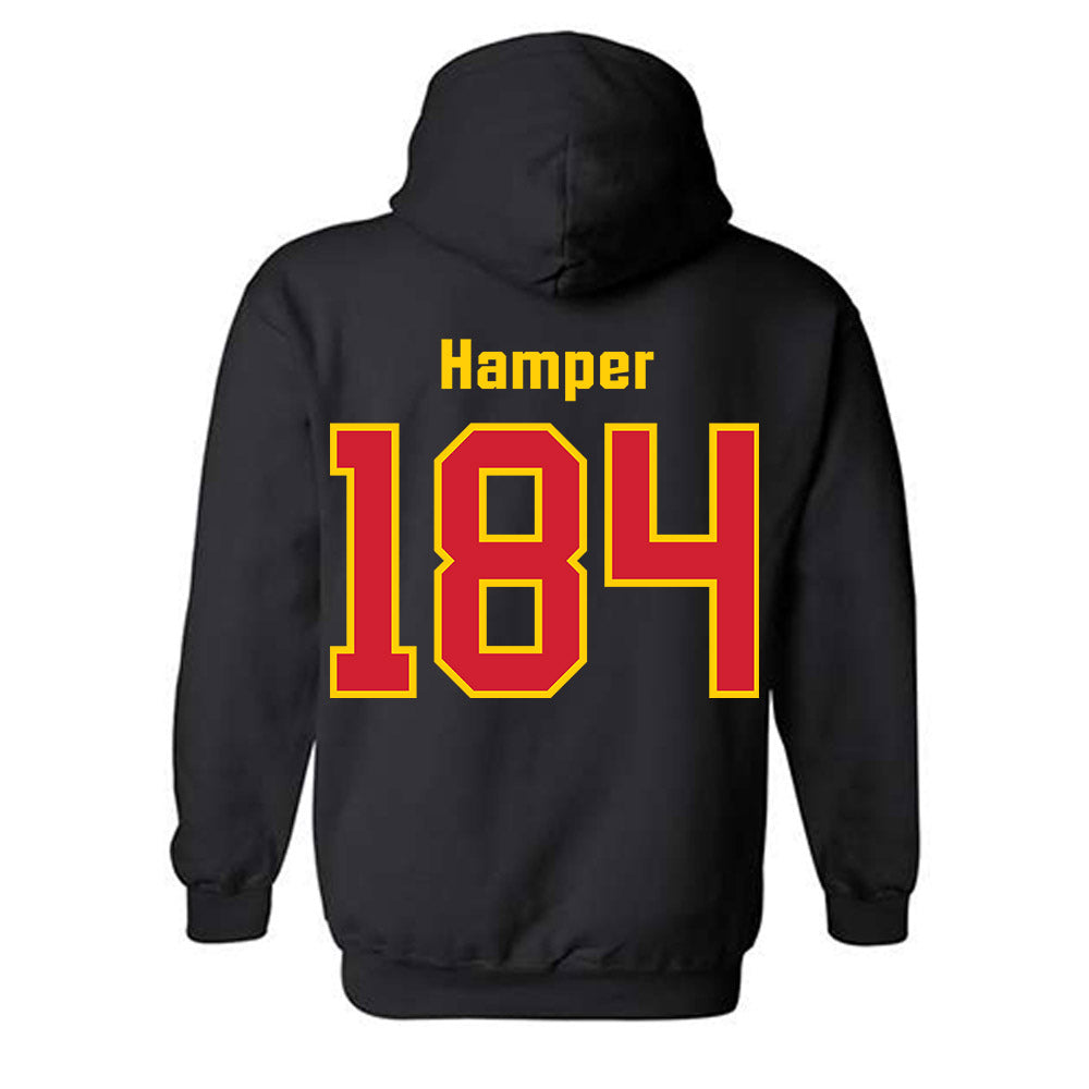 Maryland - NCAA Wrestling : Landon Hamper - Classic Shersey Hooded Sweatshirt-1