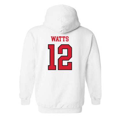 Maryland - NCAA Men's Basketball : Isaiah Watts - Sports Shersey Hooded Sweatshirt-1