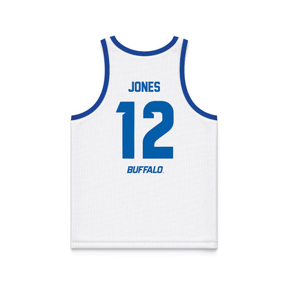 Buffalo - NCAA Men's Basketball : KJ Jones - White Basketball Jersey-1
