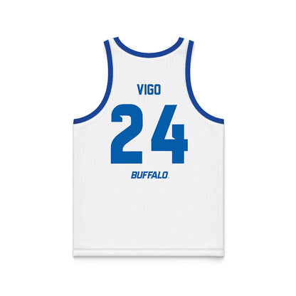 Buffalo - NCAA Men's Basketball : Jahrel Vigo - White Basketball Jersey-1