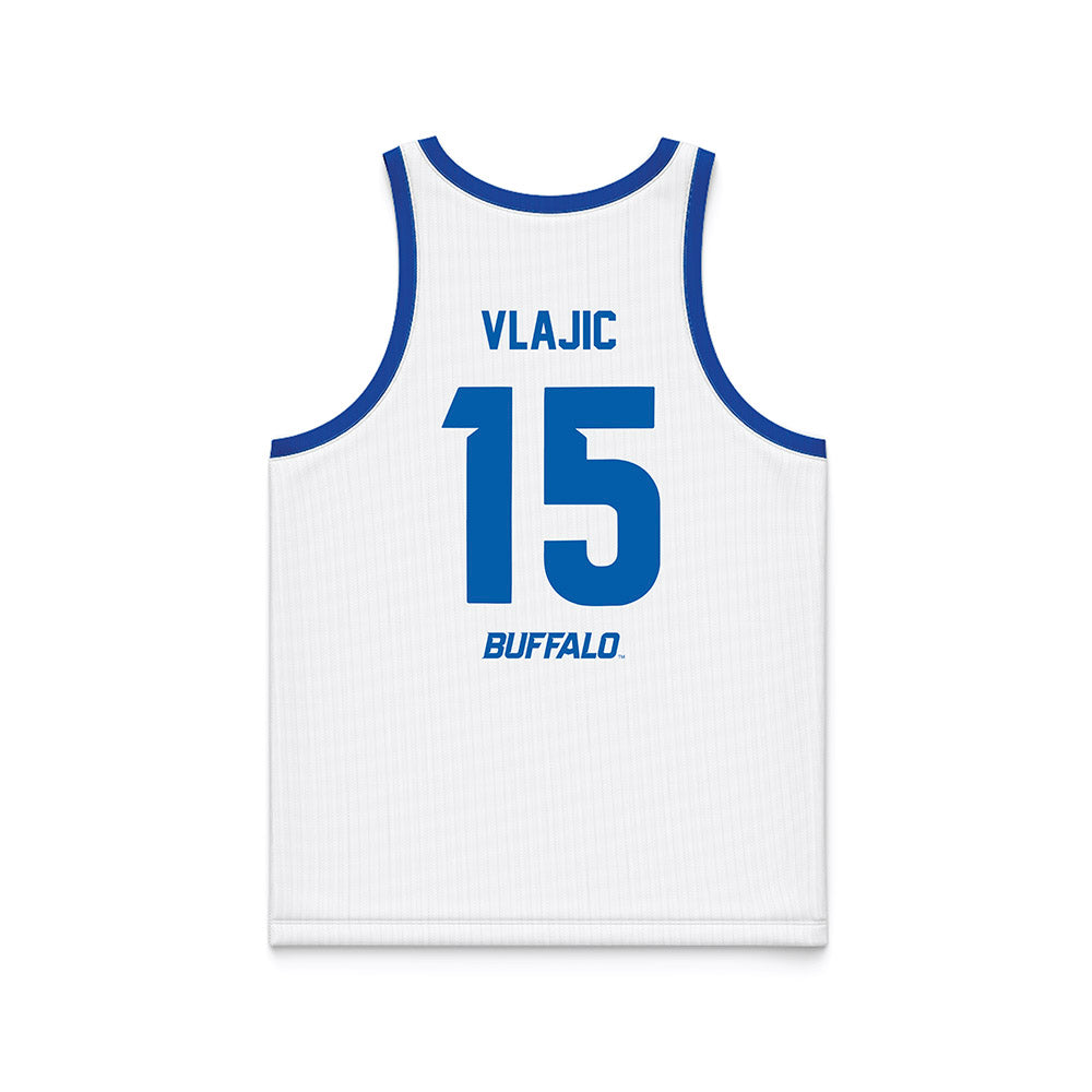 Buffalo - NCAA Men's Basketball : Aleksa Vlajic - White Basketball Jersey-1