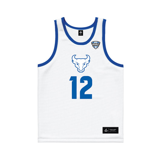 Buffalo - NCAA Men's Basketball : KJ Jones - White Basketball Jersey-0