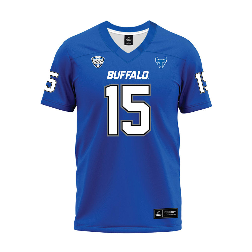Buffalo - NCAA Football : Mason Cumbie - Blue Premium Football Jersey-0