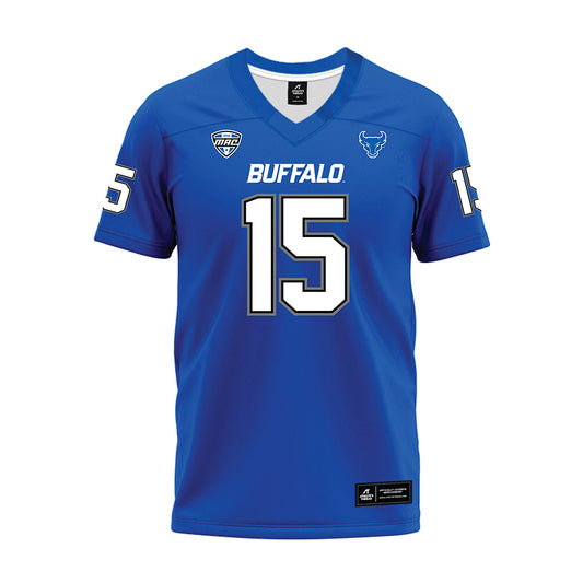 Buffalo - NCAA Football : Mason Cumbie - Blue Premium Football Jersey-0