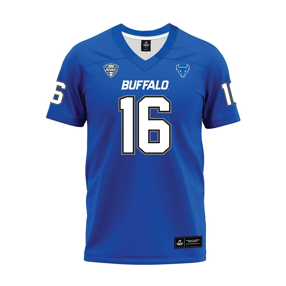 Buffalo - NCAA Football : Caleb Oliver - Blue Premium Football Jersey-0