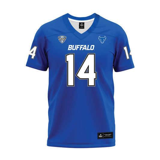 Buffalo - NCAA Football : Mikey Crawford - Blue Premium Football Jersey
